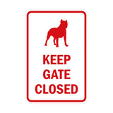 Portrait Round Keep Gate Closed Dog Sign