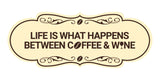 Designer Life is What Happens Between Coffee & Wine Wall or Door Sign