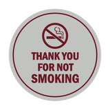 Signs ByLITA Circle Thank you for not smoking Sign with Adhesive Tape, Mounts On Any Surface, Weather Resistant, Indoor/Outdoor Use