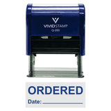 Ordered With Date Line Self-Inking Office Rubber Stamp