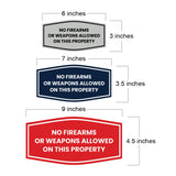 Fancy No Firearms or Weapons Allowed on this Property Wall or Door Sign