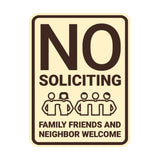 Portrait Round No Soliciting Family Friends and Neighbor Welcome Wall or Door Sign