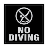 Signs ByLITA Square No Diving Sign with Adhesive Tape, Mounts On Any Surface, Weather Resistant, Indoor/Outdoor Use