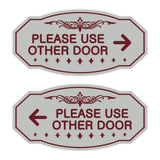 Victorian Please Use Other Door Sign Set
