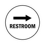Signs ByLITA Circle Restroom Right Arrow Sign