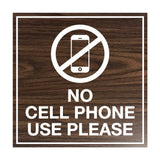 Signs ByLITA Square No Cell Phone Use Please Sign with Adhesive Tape, Mounts On Any Surface, Weather Resistant, Indoor/Outdoor Use