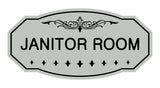 Lt Gray Victorian Janitor Room Sign