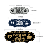 Designer Coffee Bar Love is Brewing Wall or Door Sign