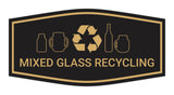 Fancy Mixed Glass Recycling Wall or Door Sign