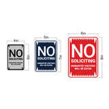 Portrait Round No Soliciting Unwanted Visitors Will Be Eaten Sign (Black) - Small