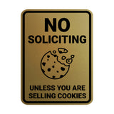 Portrait Round No Soliciting Unless You Are Selling Cookies Wall or Door Sign