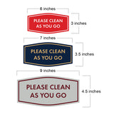Fancy Please Clean As You Go Wall or Door Sign