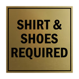 Signs ByLITA Square Shirt & Shoes Required Sign with Adhesive Tape, Mounts On Any Surface, Weather Resistant, Indoor/Outdoor Use