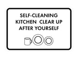 Classic Framed Self-Cleaning Kitchen Clear Up After Yourself Wall or Door Sign
