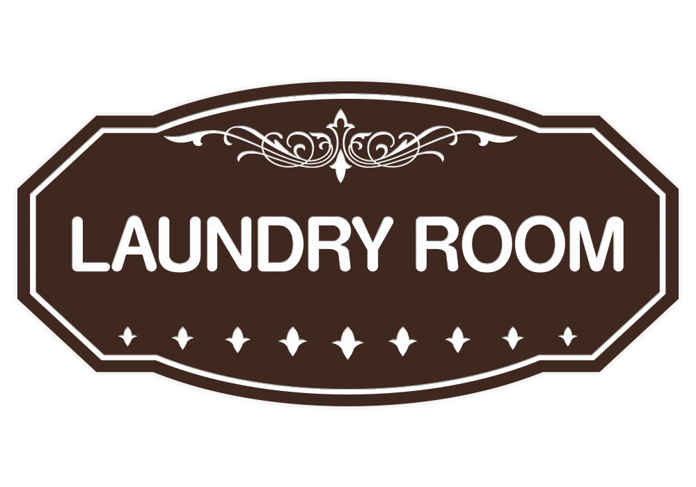 Dark Brown Victorian Laundry Room Sign