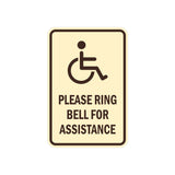Portrait Round Please Ring Bell For Assistance Sign