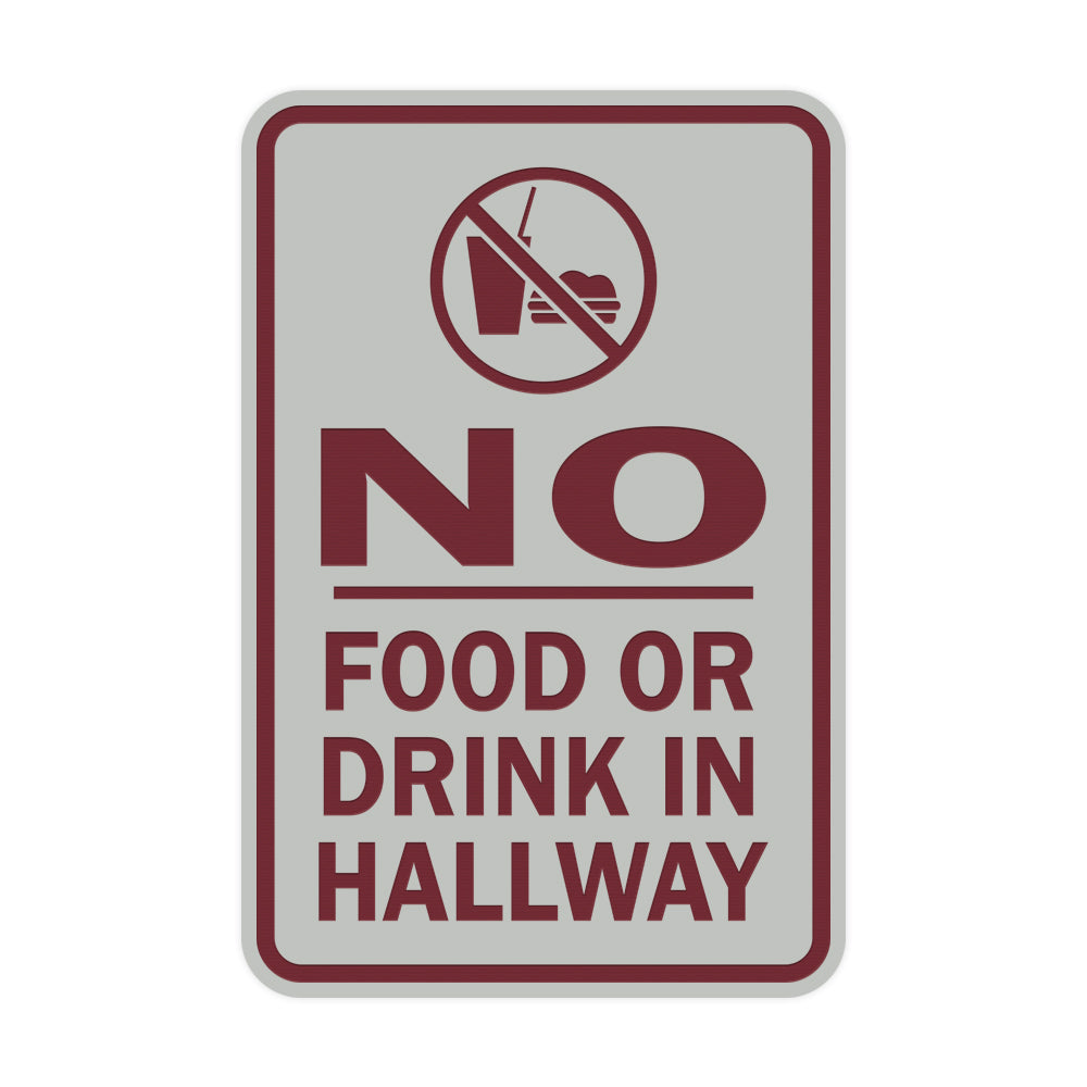 Portrait Round No Food Or Drink In Hallway Sign