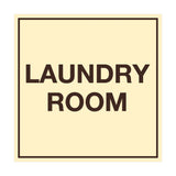 Ivory / Dark Brown Signs ByLITA Square Laundry Room Sign