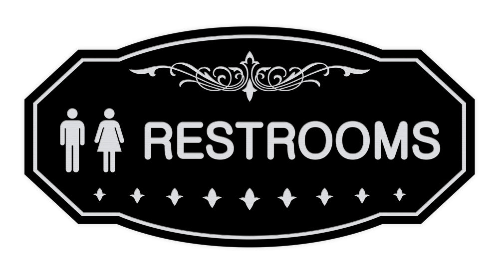 Victorian Unisex Restroom Sign