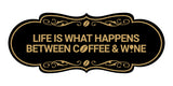 Designer Life is What Happens Between Coffee & Wine Wall or Door Sign
