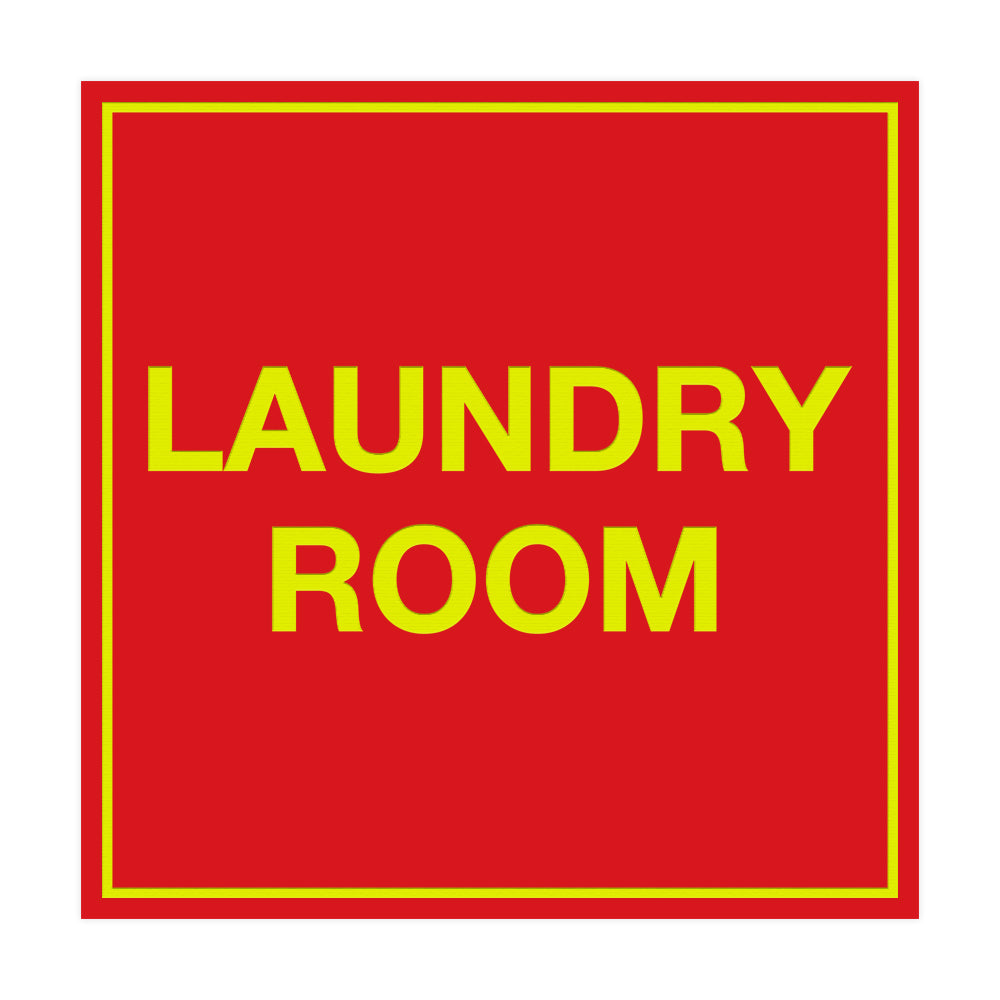 Red / Yellow Signs ByLITA Square Laundry Room Sign