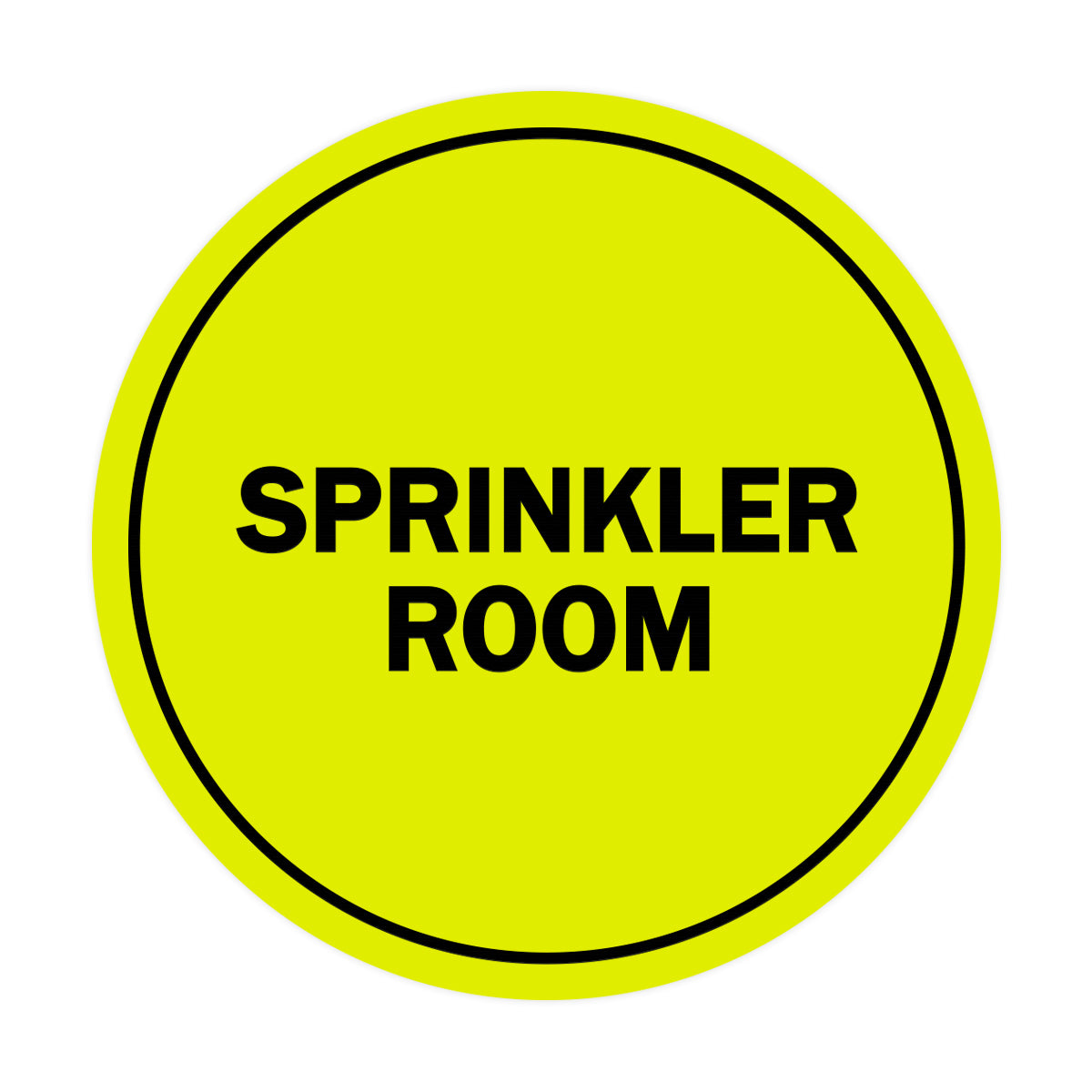 Yellow / Black Signs ByLITA Circle Sprinkler Room Sign