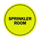 Yellow / Black Signs ByLITA Circle Sprinkler Room Sign