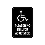 Portrait Round Please Ring Bell For Assistance Sign