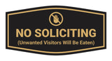 Fancy No Soliciting (Unwanted Visitors Will Be Eaten) Wall or Door Sign