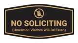 Fancy No Soliciting (Unwanted Visitors Will Be Eaten) Wall or Door Sign