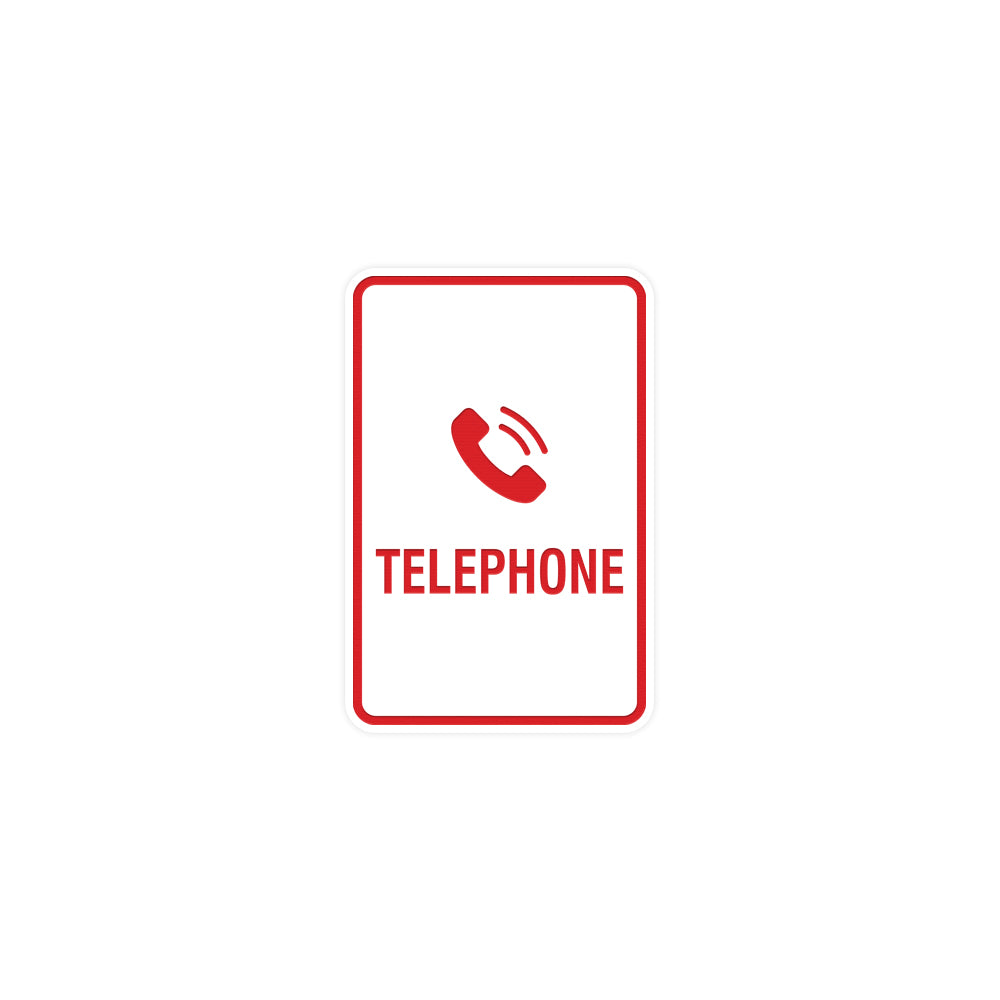 Portrait Round Telephone Sign With Adhesive Tape