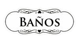 Signs ByLITA Designer Spanish Baños Sign
