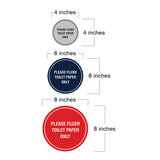 Circle Please Flush Toilet Paper Only Wall or Door Sign