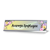 Average Employee, Floral Designer Series Desk Sign, Novelty Nameplate (2 x 8")