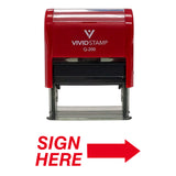 SIGN HERE Self Inking Rubber Stamp