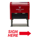SIGN HERE Self Inking Rubber Stamp