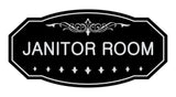 Black / Silver Victorian Janitor Room Sign