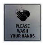 Signs ByLITA Square Please Wash Your Hands Sign with Adhesive Tape, Mounts On Any Surface, Weather Resistant, Indoor/Outdoor Use
