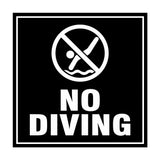 Signs ByLITA Square No Diving Sign with Adhesive Tape, Mounts On Any Surface, Weather Resistant, Indoor/Outdoor Use