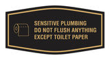 Fancy Sensitive Plumbing Do Not Flush Anything Except Toilet Paper Wall or Door Sign