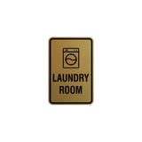 Brushed Gold Portrait Round Laundry Room Sign