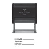 Received Approved Entered Self Inking Rubber Stamp