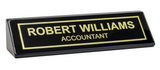 Black Piano Finish Desk Name Plate