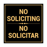 Signs ByLITA Square No Soliciting No Solicitar Sign with Adhesive Tape, Mounts On Any Surface, Weather Resistant, Indoor/Outdoor Use