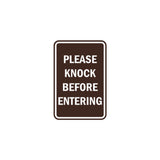 Portrait Round Please Knock Before Entering Sign