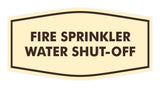 Signs ByLITA Fancy Fire Sprinkler Water Shut-Off Sign with Adhesive Tape, Mounts On Any Surface, Weather Resistant, Indoor/Outdoor Use