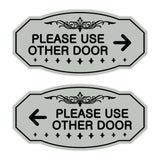 Victorian Please Use Other Door Sign Set