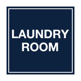 Navy Blue / White Signs ByLITA Square Laundry Room Sign