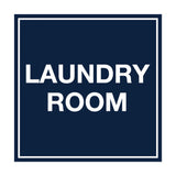 Navy Blue / White Signs ByLITA Square Laundry Room Sign