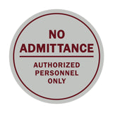 Signs ByLITA Circle No Admittance Sign with Adhesive Tape, Mounts On Any Surface, Weather Resistant, Indoor/Outdoor Use
